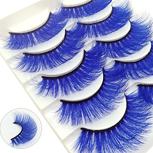 Colorful Blue False Eyelashes for Makeup & Costume - Dark Blue (MQ304-Dark Blue)