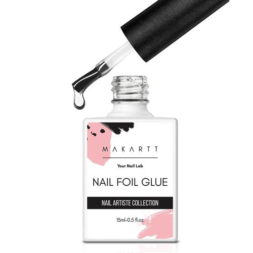 Makartt Nail Foil Glue Gel for Nail, Foil Gel Transfer for Nails Art Stickers Strong Adhesion Foil Transfer Gel Soak Off Salon DIY UV LED Lamp Required 15ML(0.5 fl.oz)