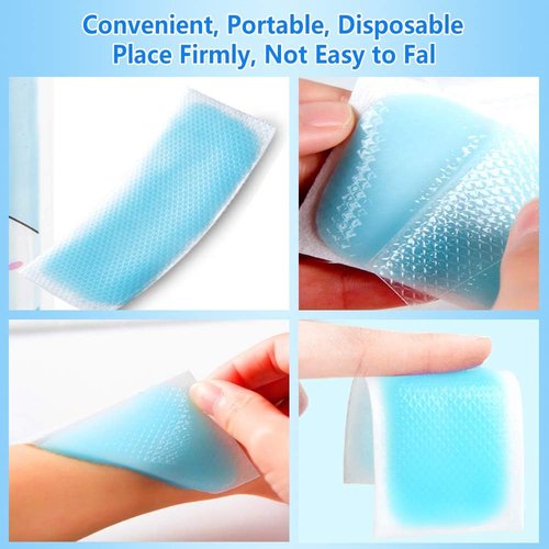 Skiennix Cooling Patches - Fever & Pain Relief | 20 Sheets for Soothing Headaches - Blue