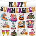 Summer Halloween Banner with Hanging Swirls - Tropical Party Decorations