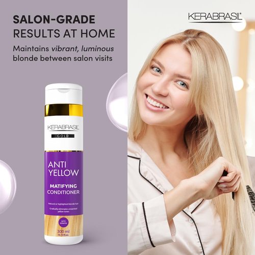 Antiyellow Conditioner - Neutralizes Brassy Tones & Enhances Cool Blonde - Deep Hydration for Color-Treated Hair