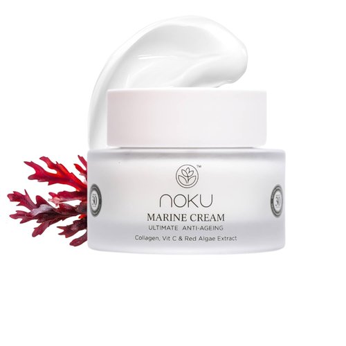 Noku Marine Cream - EWG Verified Ultra-Hydrating Anti-Aging Moisturizer with Red Algae & Vegan Collagen | 50 ml | Vegan & Cruelty-Free