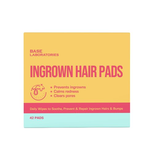 Base Laboratories Ingrown Hair Treatment Pads with AHA+BHA - Razor Bump Treatment - Daily AfterShave Pads to Help Prevent Ingrown Hairs For Men & Women - Bikini Area, Underarms, Neck, Beard – 42 Pads