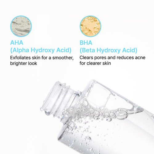 NIDA AHA BHA Clarity Toner | AHA 0.1%, BHA 0.1%, Niacinamide,Centella Asiatica | Exfoliate, Hydrate, Pore Control, Evens Tone | 6.76 fl. oz., 200ml