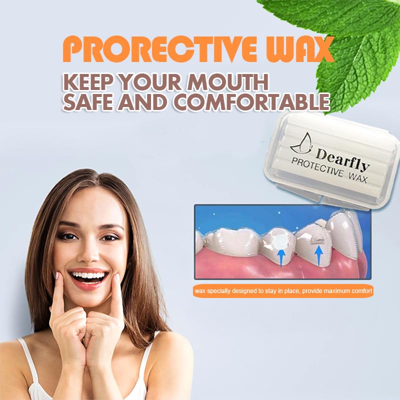 Orthodontic Wax for Braces & Aligners - 4 Pack with Storage Case & Applicator Tools - Unscented & Flavorless
