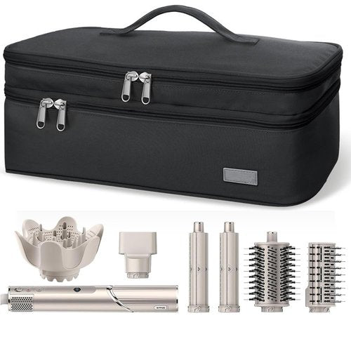Cruise Essentials 2026 Hair Tools Travel Bag Compatible for Shark Flex Style Dyson Airwrap, Hair Dryer Storage Travel Case, Haircare Accessories Organizer Double Layer Design & Shock Absorption