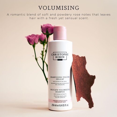 Christophe Robin Delicate Volumizing Shampoo - Rose Extracts for Thin, Fine Hair | Jumbo 16.9 fl. oz