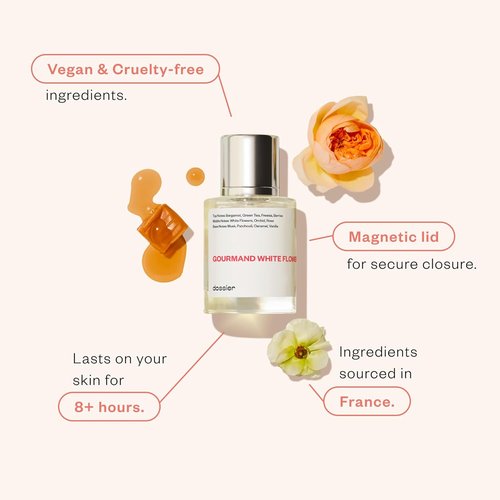 Dossier Gourmand White Flowers Eau de Parfum | Inspired by Viktor&Rolf Flowerbomb | Vegan & Paraben-Free | 1.7 Fl Oz (50ml)