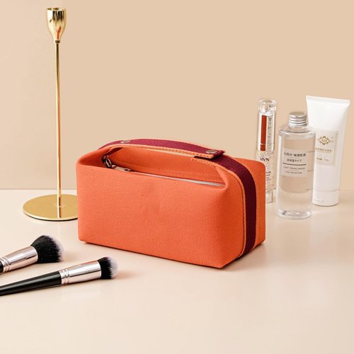 Fammart Travel Makeup Bag - Waterproof Canvas Cosmetic Organizer for Women | Large Toiletry Pouch