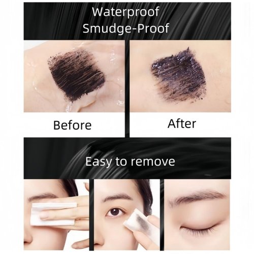 Skiennix Black Mascara - Comb Brush for Defined Lashes | No Clumping, Smudge-Proof, Waterproof