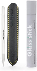 GERMANIKURE Clear Glass Cuticle Stick - Ethically Made Cuticle Pusher & Remover | Leather Sleeve Included