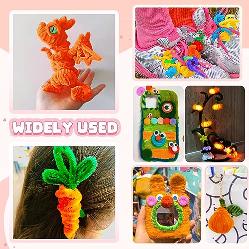 Orange Pipe Cleaners 100pcs Chenille Stems for Crafts & DIY Projects