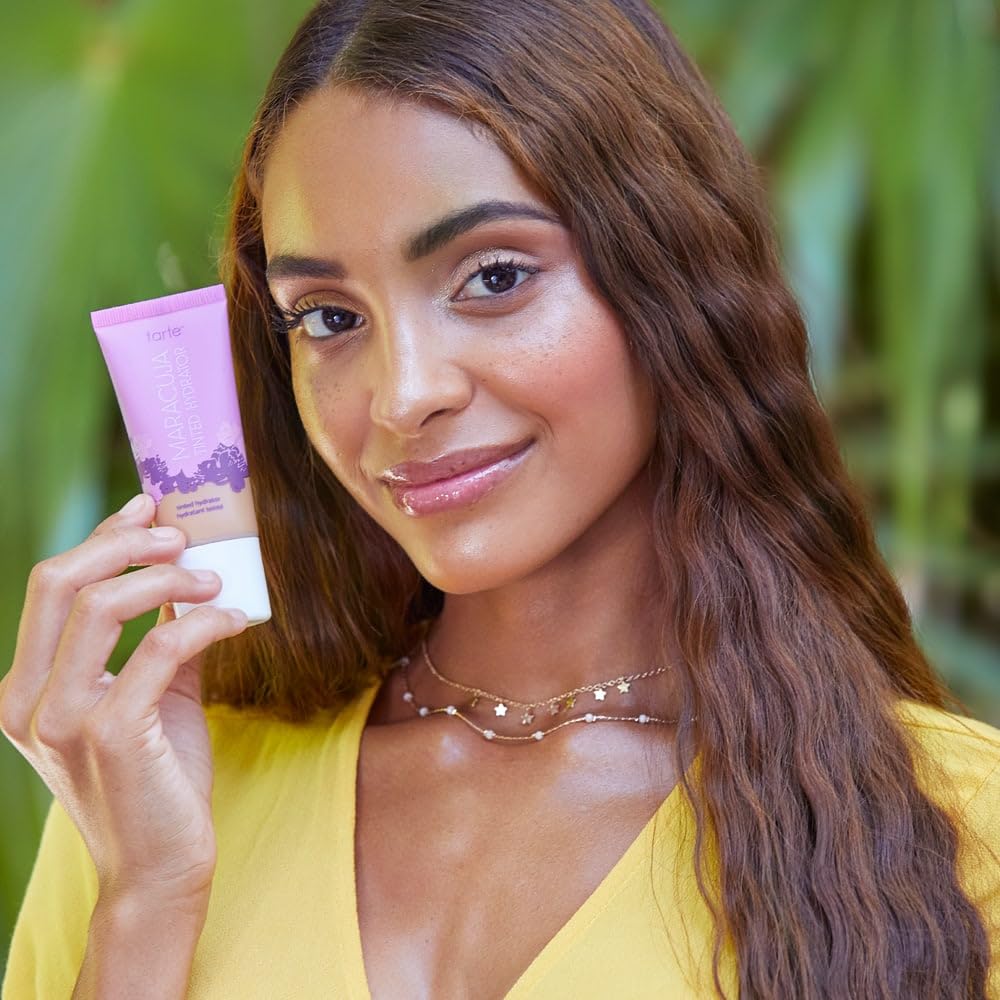 Tarte Maracuja Tinted Moisturizer - Lightweight Sheer Foundation with Buildable Coverage | Hydrating Formula with Hyaluronic Acid, Turmeric & Aloe