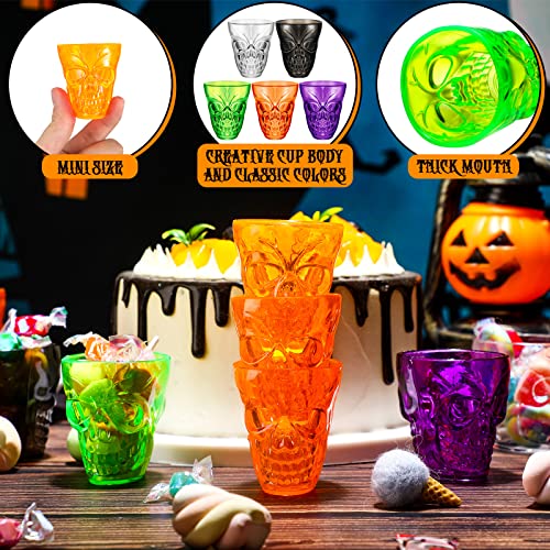 50Pcs Halloween Skull Shot Glasses Bulk Clear Impact-Resistant 55ml Disposable