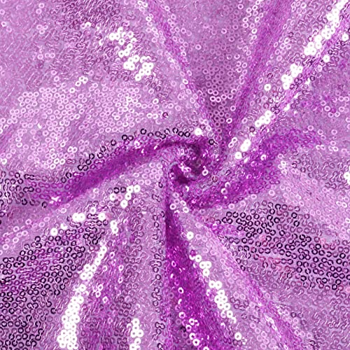 Lavender Sequin Tablecloth 50x72 Inch Rectangle Sparkly Fabric Wedding Party
