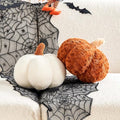 Ivory+Brown Pumpkin Pillow Set - 2 Decorative Fall Halloween Throw Pillows