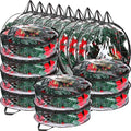 Wreath Storage Bags 30 Inch - Clear & Black, 10 Pack with Dual Zippers