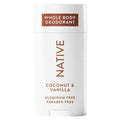 Native Whole Body Deodorant - Coconut & Vanilla Scent | 72-Hour Odor Protection, Aluminum-Free, 2.3oz