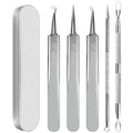 YGQQOY Blackhead Remover Tweezers, Pimple Popper Tool Kit, Ingrown Hair Tweezers, Blackhead Extractor, Skin Zit Acne Blemish Popping Removing Surgical Tweezers Tools for Nose Eye Face