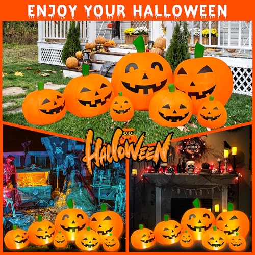 7.5 Ft Outdoor Inflatable Pumpkin Decoration with LED Lights for Halloween