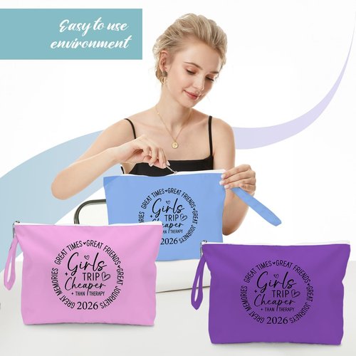Fokongna 3PCS Girls Trip Gifts Wet Bag Wet Dry Bag Beach Bags Favors, for Swimsuit Toiletry Travel Essentials For Women, Beach Travel Gym for Swimsuit Dirty Diaper Bags