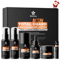 Gift for Men Skincare Skin Care Set for Men Him Complete Routine Kit with Niacinamide & Ceramides - Face Cleanser, Scrub, Toner, Serum, Moisturizer Cream, Lip Balm - Christmas, Valentine's Day Gifts