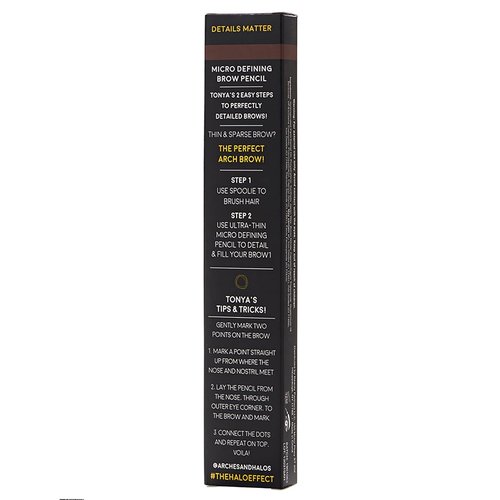 Arches & Halos Micro Defining Brow Pencil - Fuller, Defined Brows - Long-Lasting, Smudge-Proof - Auburn - 0.003 oz