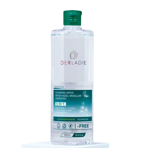 Derladie Cleansing Water with Witch Hazel Micellar Vegan Formula 500ml / 16.9 fl.oz