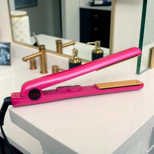 CHI Tourmaline Ceramic Flat Iron Hair Straightener - Professional Styling Tool for Silky Smooth Hair | Pure Pink 1" Plates