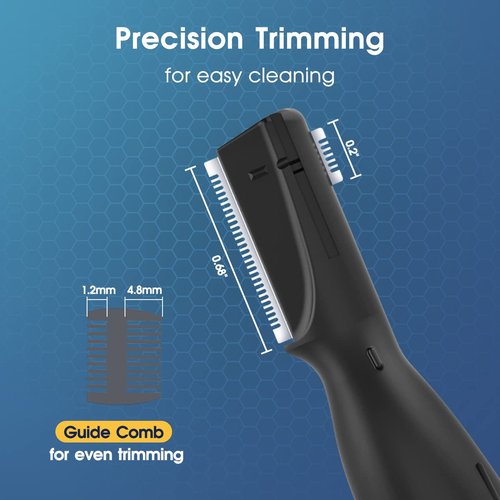 Funstant Upgraded Eyebrow Trimmer for Men, Precision Detailer Battery-Operated Eyebrow Razor and Shaper, Electric Facial Hair Trimmer with Comb, Dual-Blade Grooming Tool, No Pulling Sensation
