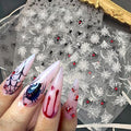 Halloween Spider Nail Stickers Set 4 Sheets 3D Rhinestones & Web Decals - Variation 3