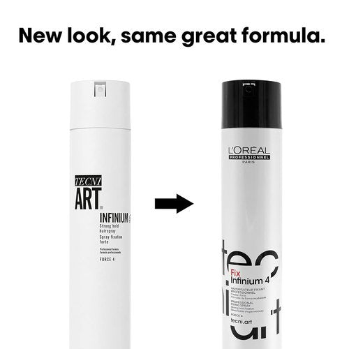 L'Oréal Professionnel Paris Infinium 4 Hairspray - Strong Hold, Natural Feel & Shine | Reduces Frizz for All Hair Types