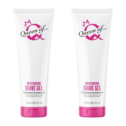 Queen of Ooh la la! Sensitive Moisturising Coconut & Vanilla Shaving Gel For Women TWIN PACK 5.07 fl oz
