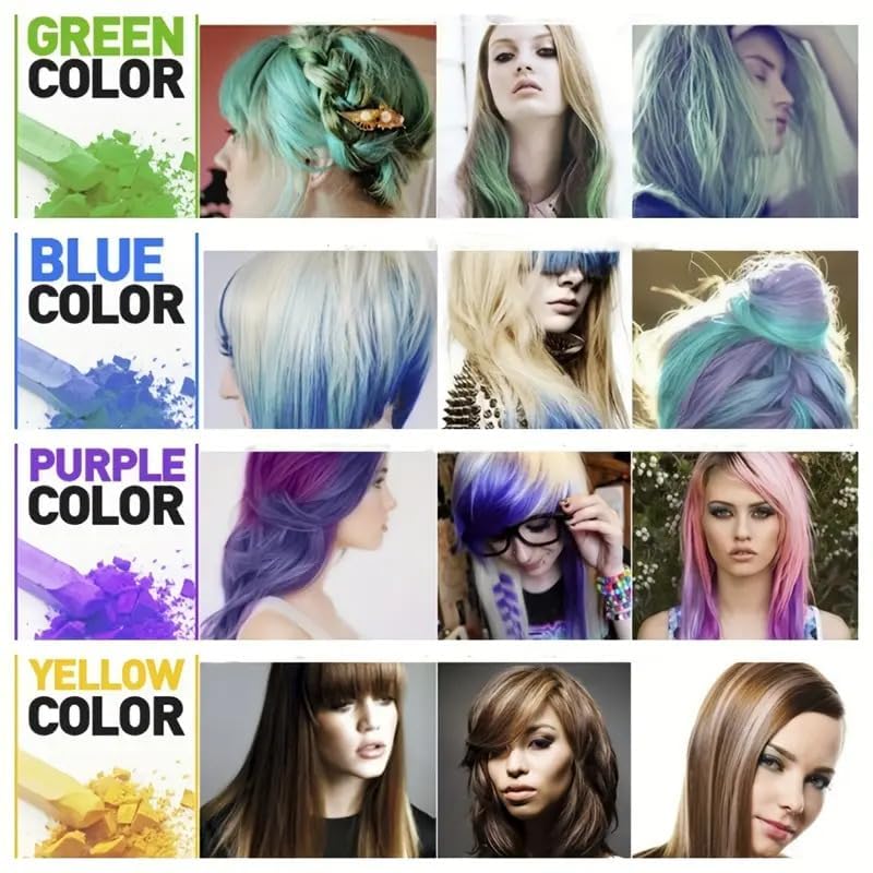 Non-Toxic Temporary Hair Chalk Set - 36 Bright Pastel Colors for All Ages