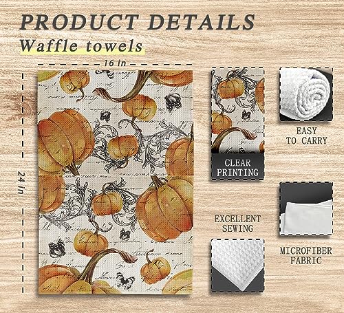 Fall Kitchen Towels - Halloween Pumpkins & Harvest Decor - Butterfly Hand Towels for Bathroom - Fall-2