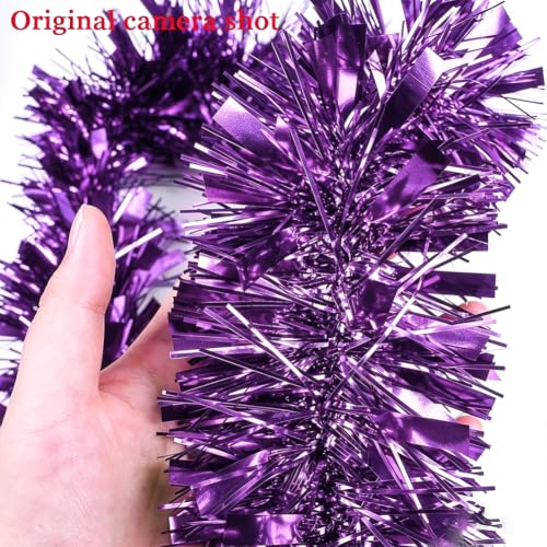 Lilac 33Ft Christmas Garland Decorations Tinsel Streamers for Holiday Home Decor