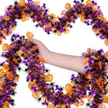 Orange Halloween Tinsel Garland 60Ft Pumpkin Spider Bat Decor