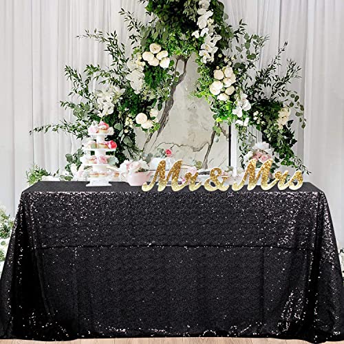 Black Rectangular Sequin Tablecloth 90x132 Inch for Wedding Party & Event Decoration Variation of THIS listing