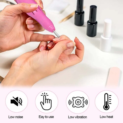 FATUXZ Electric Nail Drill Machine 20000 RPM, Acrylic Nail Tools for Thick Nails File Kit, Gel Nails Manicure Pedicure Polisher Sets for Home Salon Use