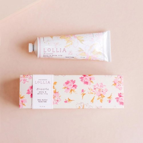 Lollia Hand Cream - Moisturizing Peony & White Lily Scent | Quick-Absorbing 4 oz Luxury Lotion