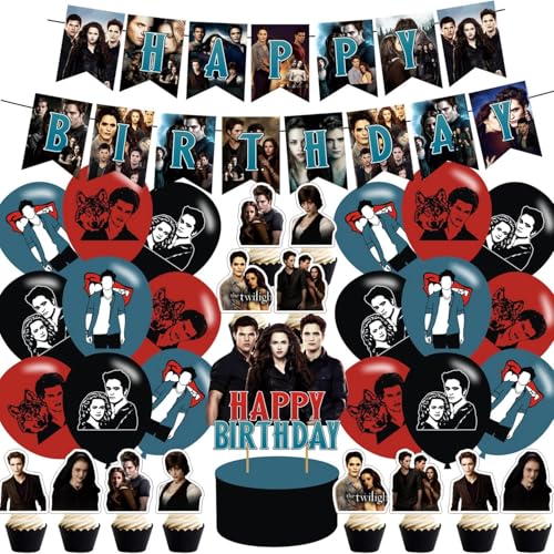 Vampire Birthday Party Supplies Balloons Cupcake & Cake Toppers Set