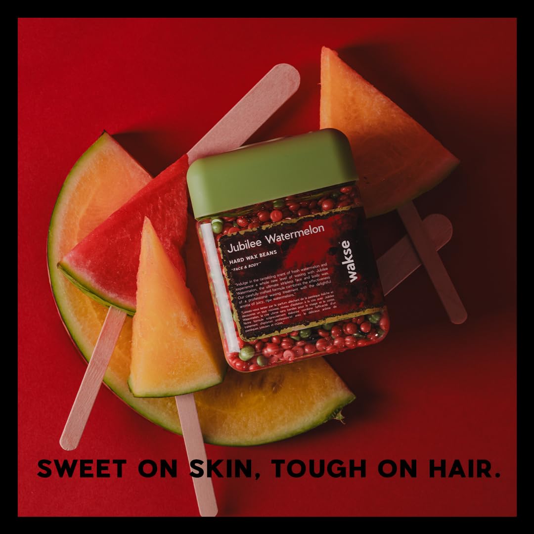 walse Watermelon Jubilee Hard Wax Beans, For Face and Body Hair Removal, 12.8oz, Watermelon Scented