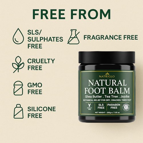 Organic Tea Tree Foot Balm for Dry Cracked Feet & Heels - Intensive Callus Remover & Foot Repair Cream with Shea Butter - Moisturizer for Rough Hard Skin & Cracked Heel Treatment for Men & Women