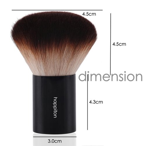 HAPPITON Kabuki Face Brush for Powder Foundation & Blush Blending & Buffing with Aluminum Handle
