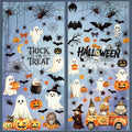 Halloween Window Clings - Ghost, Pumpkin, Bat, Spider, Skull Decoration (Style 6) - 10pcs
