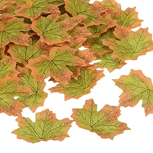 Artificial Maple Leaves Fall Foliage Decor 200 Pack for Weddings and Crafts