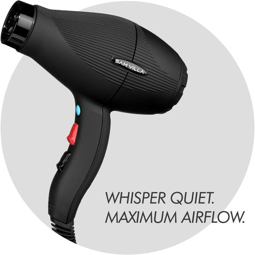 Sam Villa Ionic Professional Hair Dryer - Lightweight, Quiet Design with Variable Speed & Temperature