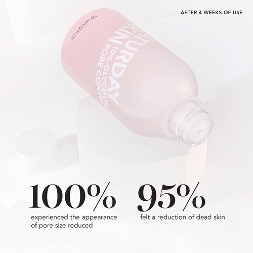 Saturday Skin Pore Clarifying Toner - 10% Glycolic Acid & AHA Deep Cleansing | Travel Size