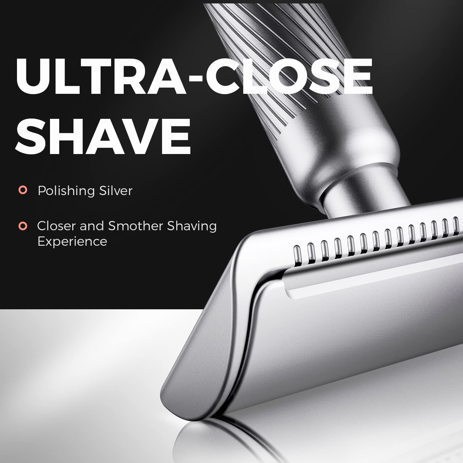 ZOMCHI Double Edge Safety Razor for Men & Women,[New Version 2.0 ] Metal Razor with 10 Double Edge Safety Razor Blades,Single Blade Razor – Noble Silver