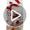 Halloween Bloody Backdrop Banner - White Scary Party Decor 70.87 x 43.31 Inches